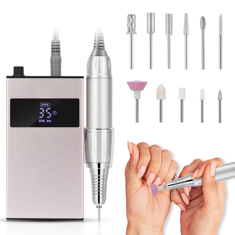 저소음 휴대용 네일 드릴 키트